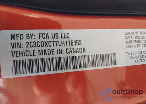 2020 Dodge Charger R/T Rwd from USA, damaged, VIN 2C3CDXCT7LH176452